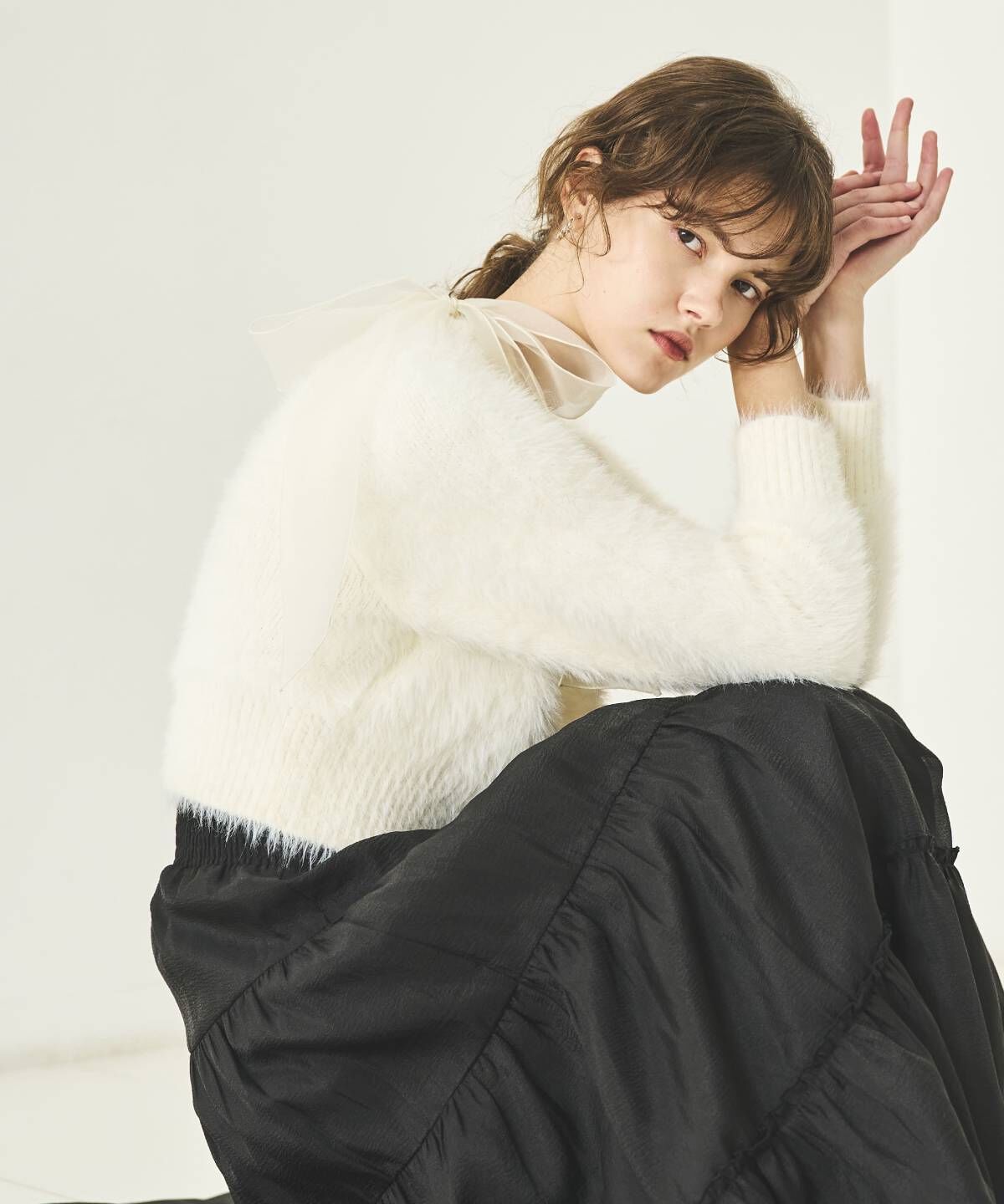 アンドクチュール「2wayシャギーニットカーディガン」|カーディガン|