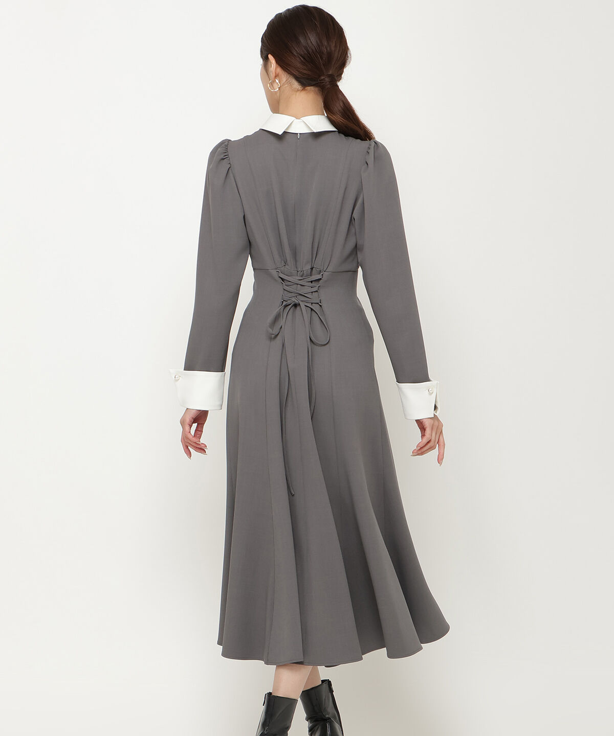 アンドクチュール「配色襟レディワンピース」|ワンピース|