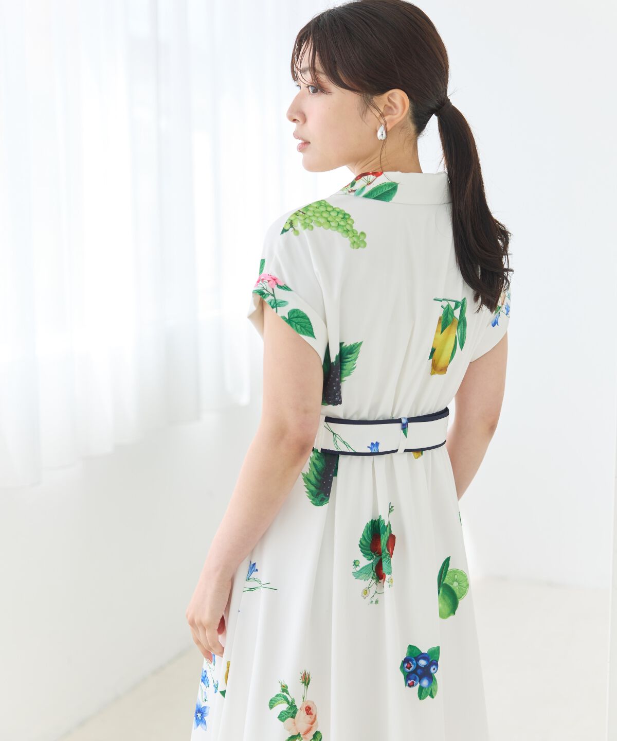 アンドクチュール「フルーツプリントシャツワンピース」|ワンピース|