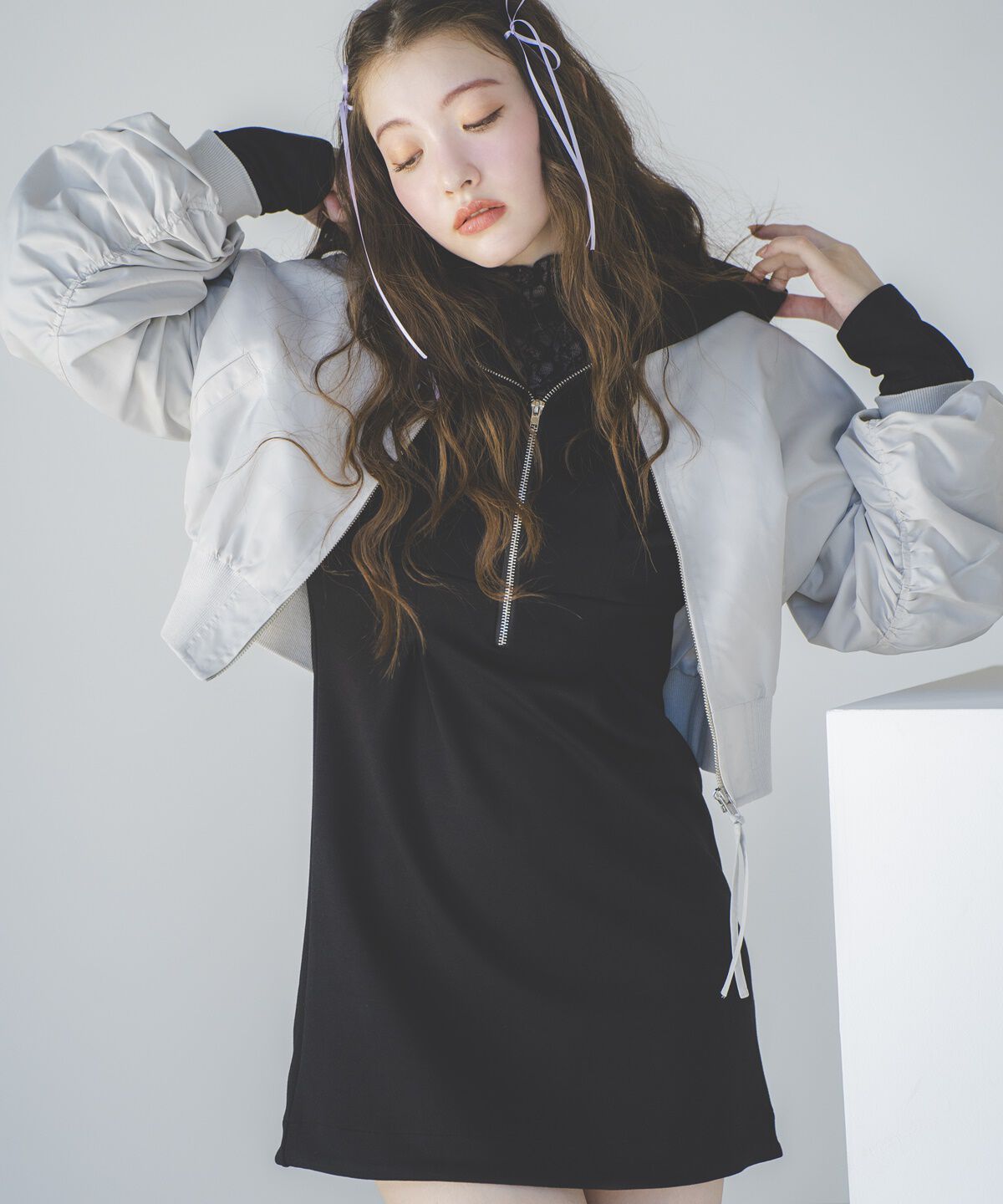 REDYAZEL「袖ギャザーMA-1」|ブルゾン・スタジャン|