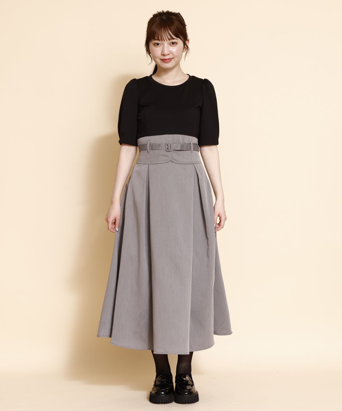 REDYAZEL「コルセットデザインドッキングワンピース」|ワンピース|ブラック