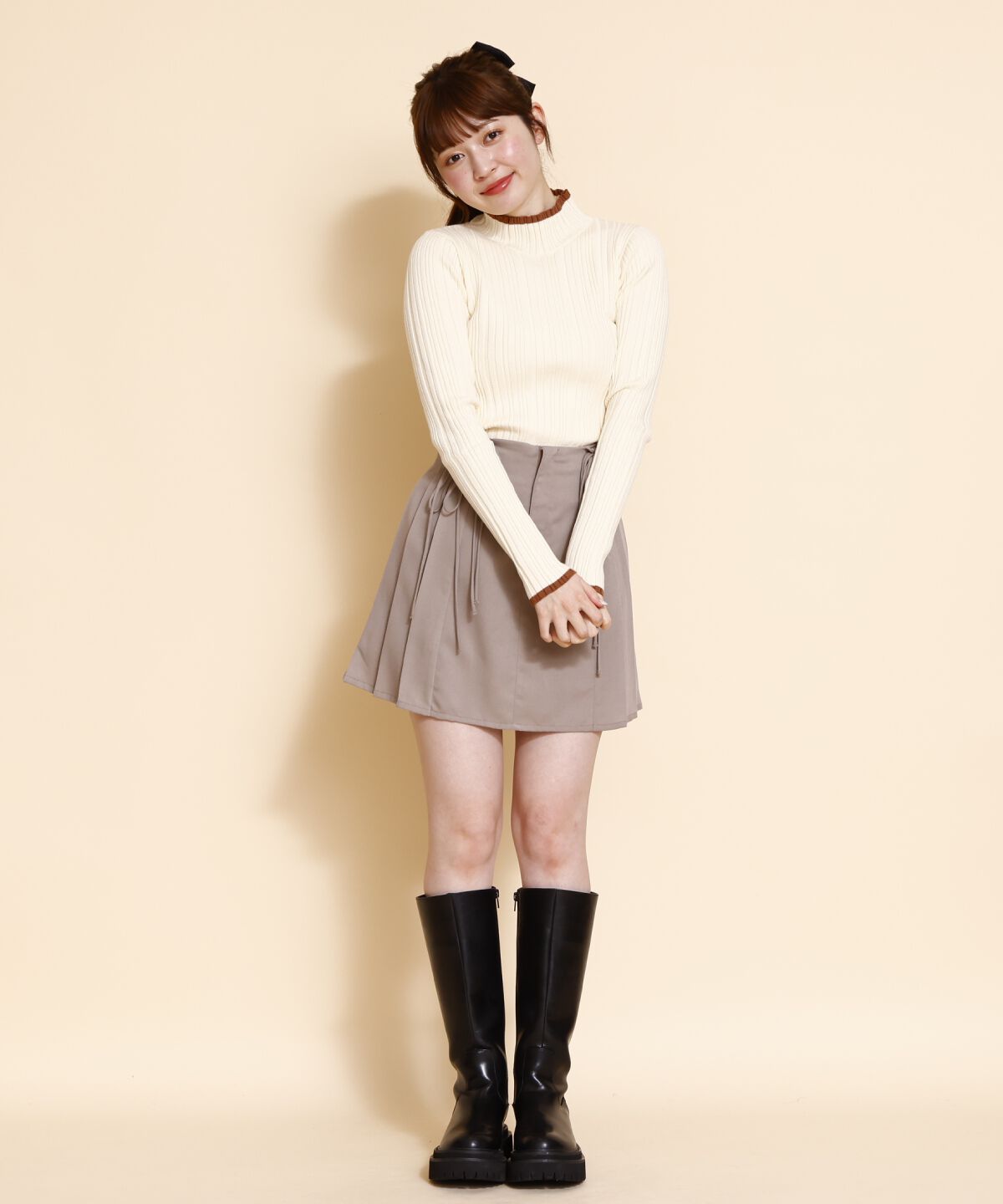 REDYAZEL「バイカラータートルニット」|ニット・セーター|