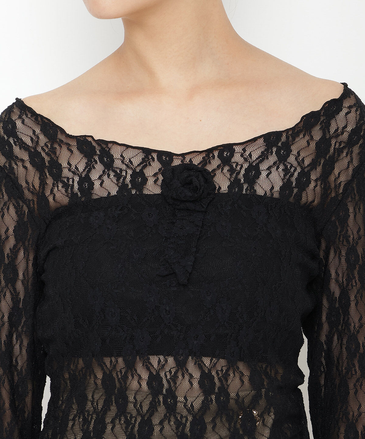 REDYAZEL「ローズブローチレーストップス」|Tシャツ・カットソー|