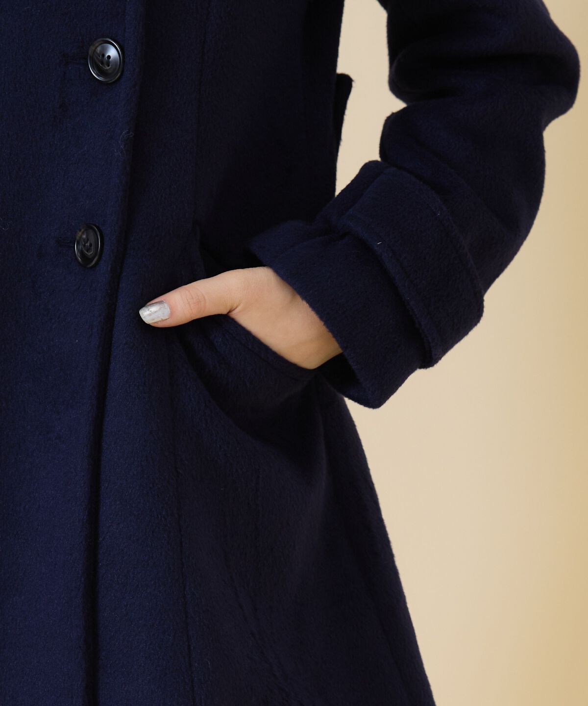 REDYAZEL「ウールライクダブルミドルコート」|ステンカラーコート|