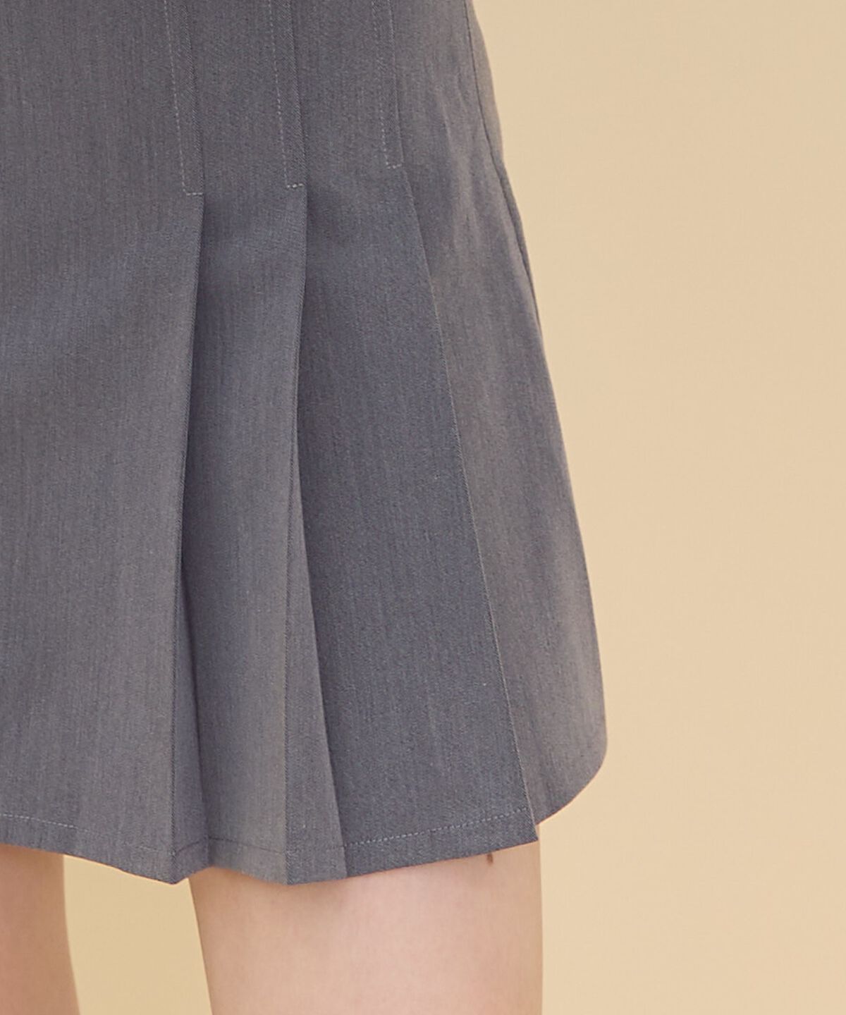 REDYAZEL「ハイウエストアシメプリーツミニスカート」|フレア|