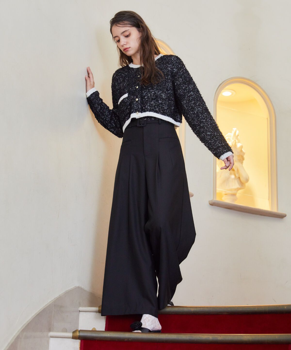 REDYAZEL「ゴールドボタンジャケットカーディガントップス」|カーディガン|