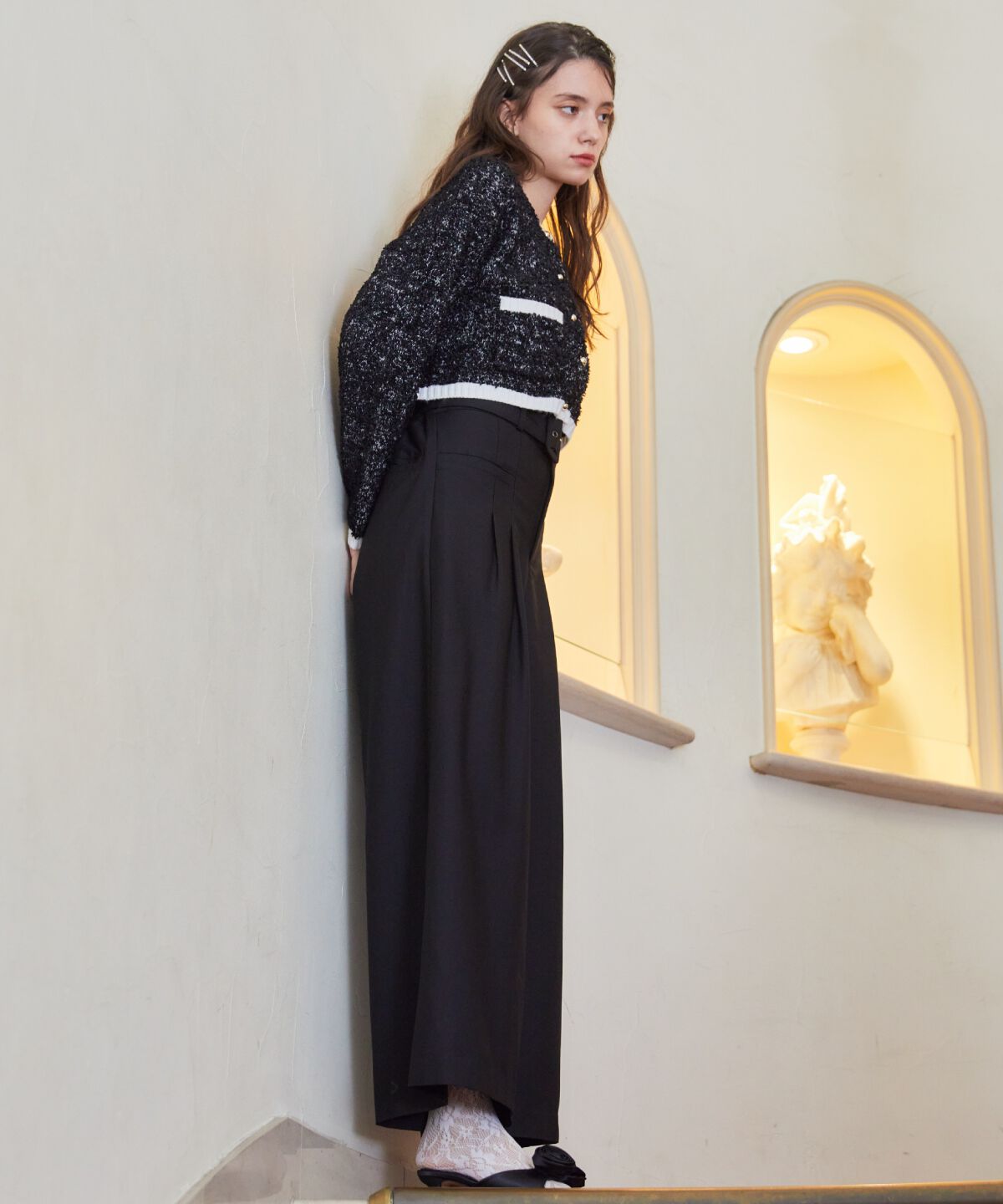 REDYAZEL「ゴールドボタンジャケットカーディガントップス」|カーディガン|