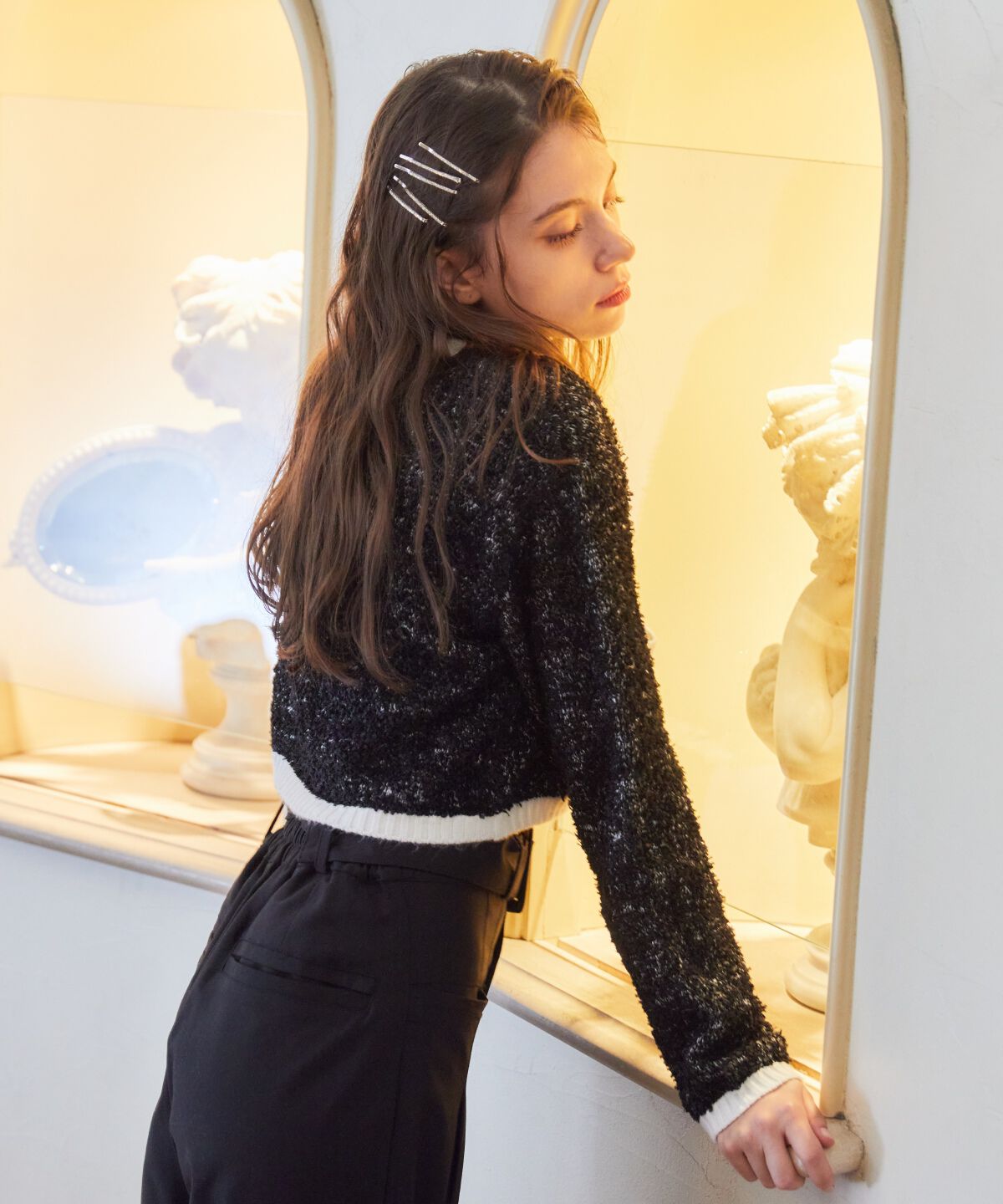 REDYAZEL「ゴールドボタンジャケットカーディガントップス」|カーディガン|