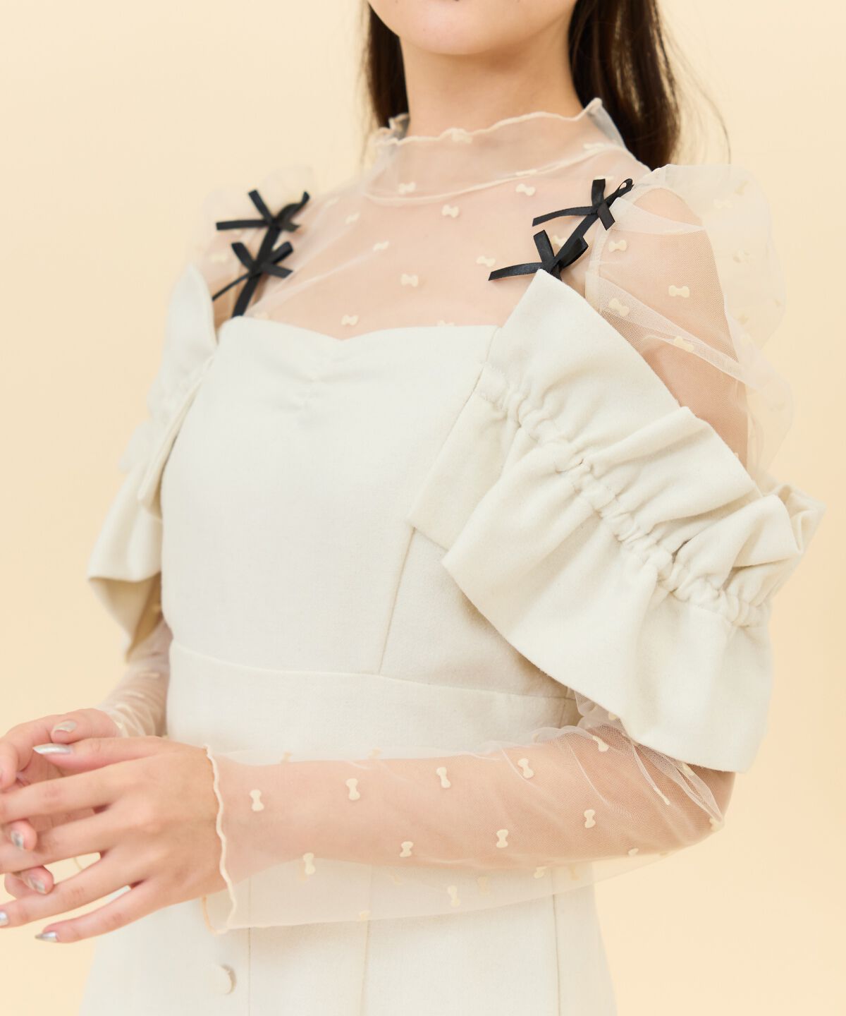 REDYAZEL「シャーリングショルダーミニワンピース」|ワンピース|