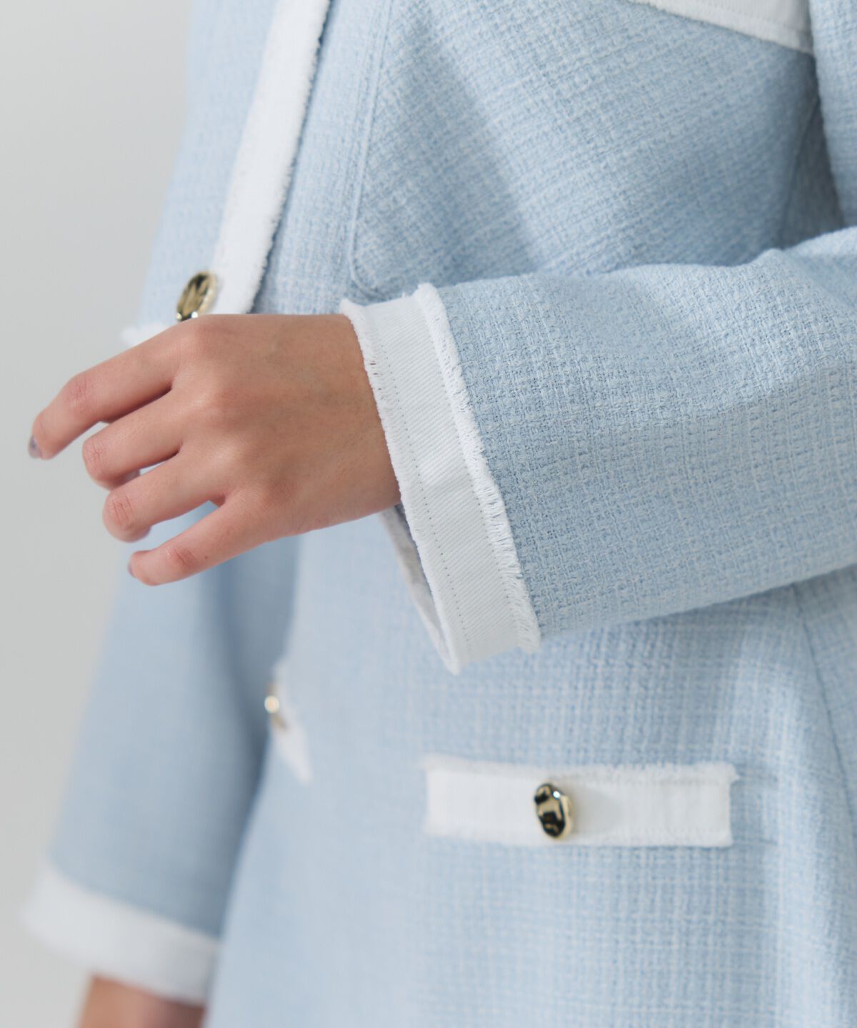 REDYAZEL「ファンシーツイードジャケット」|ノーカラージャケット|