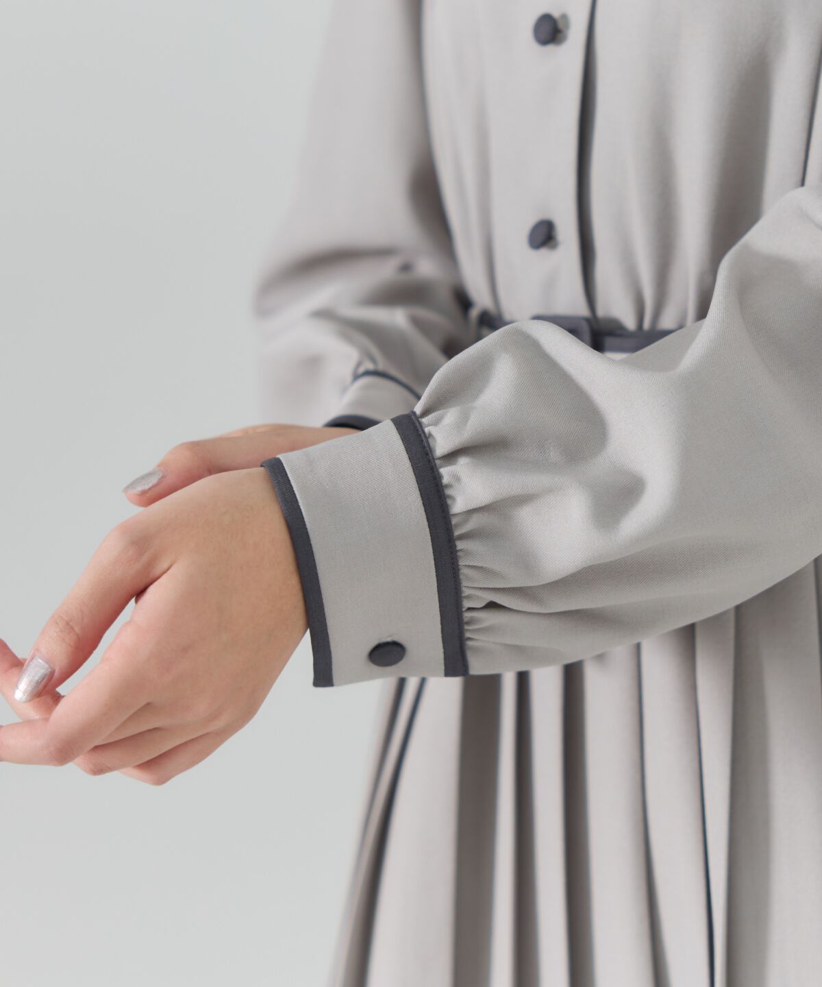 REDYAZEL「バイカラープリーツシャツワンピース」|ワンピース|