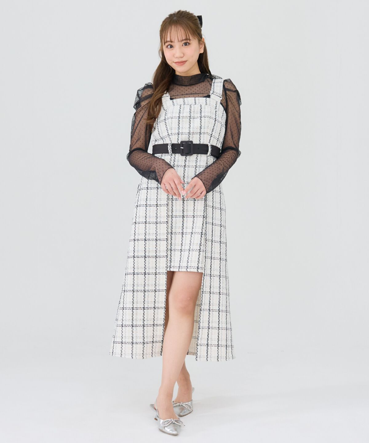 REDYAZEL「ツイードデザインジャンパースカート」|ジャンパースカート|オフ