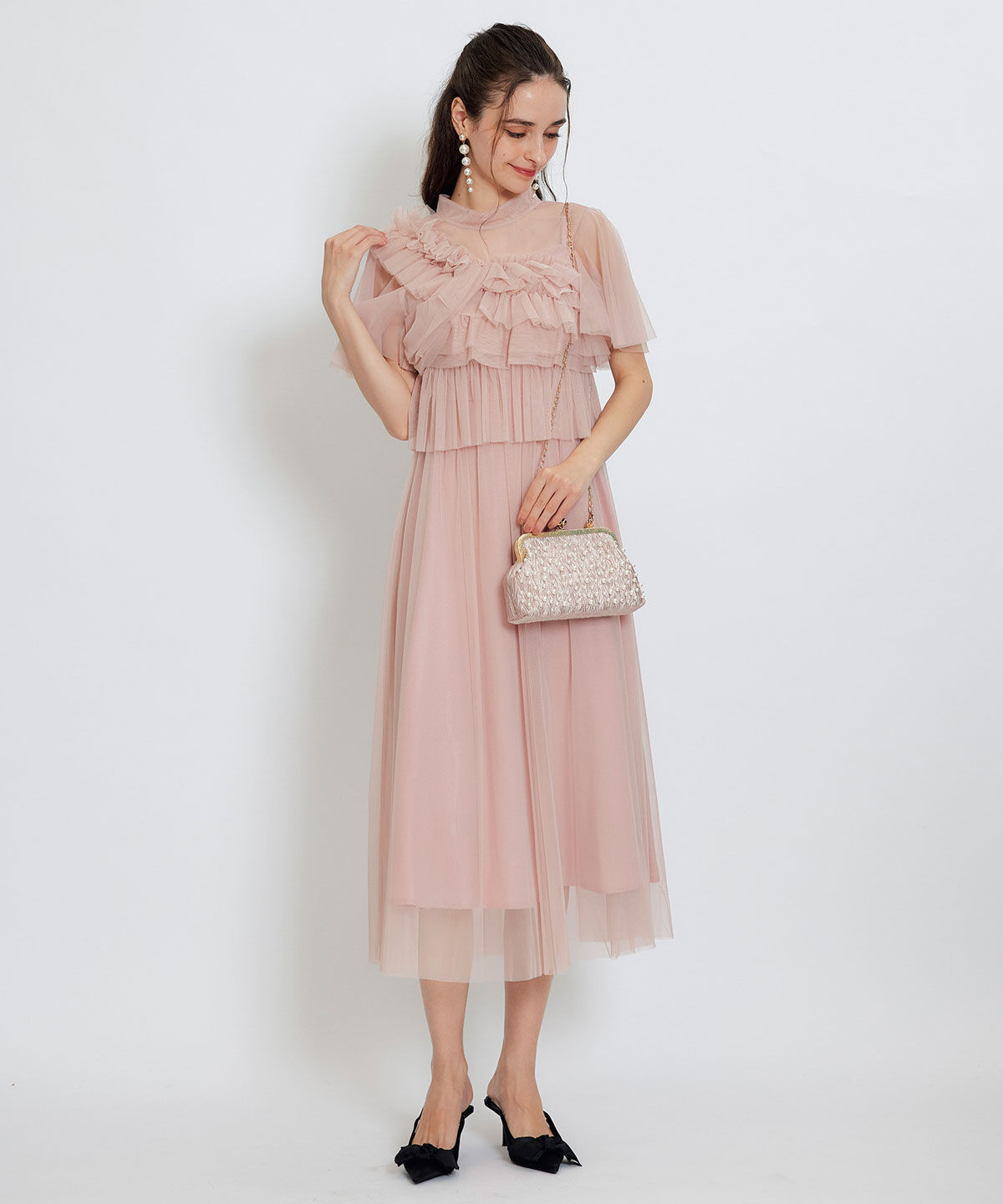 REDYAZEL「チュールフリルブラウス&times;キャミワンピースドレス」|ドレス|