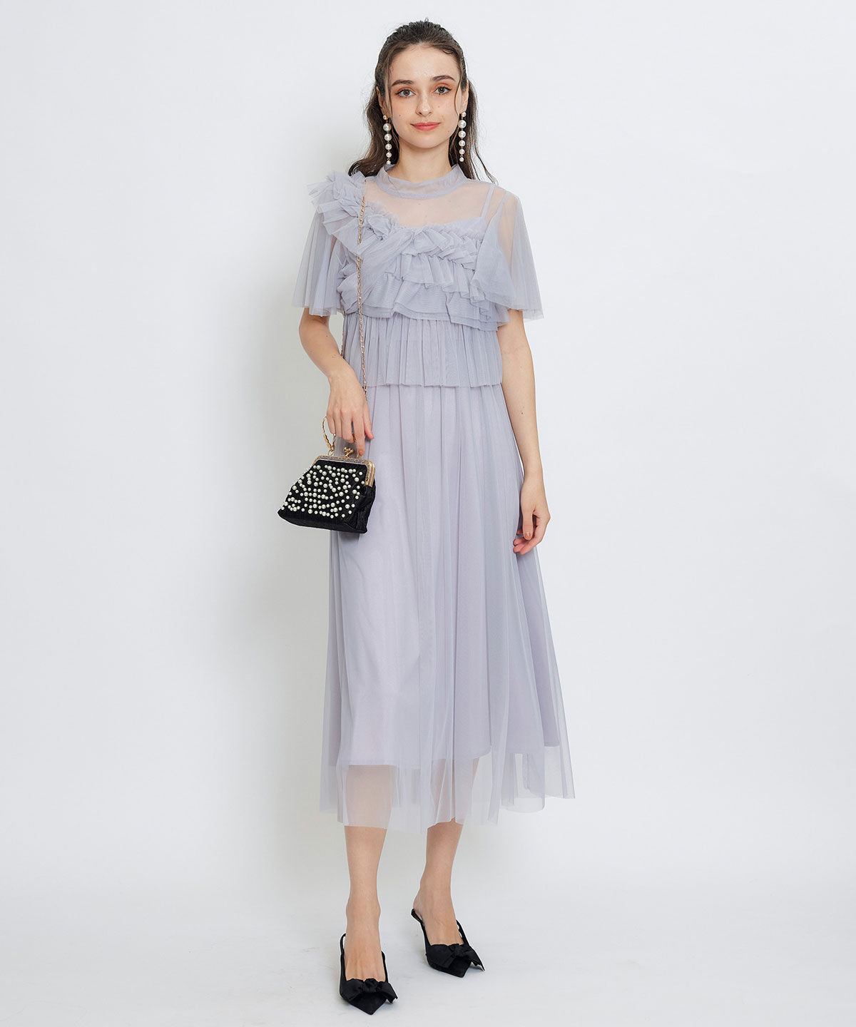 REDYAZEL「チュールフリルブラウス&times;キャミワンピースドレス」|ドレス|