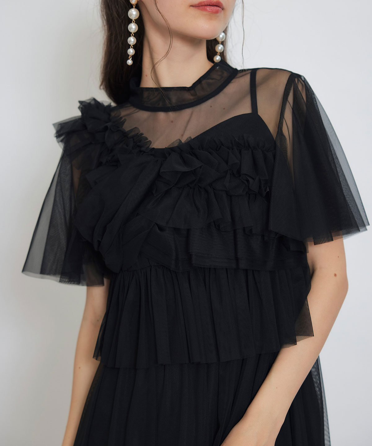 REDYAZEL「チュールフリルブラウス&times;キャミワンピースドレス」|ドレス|