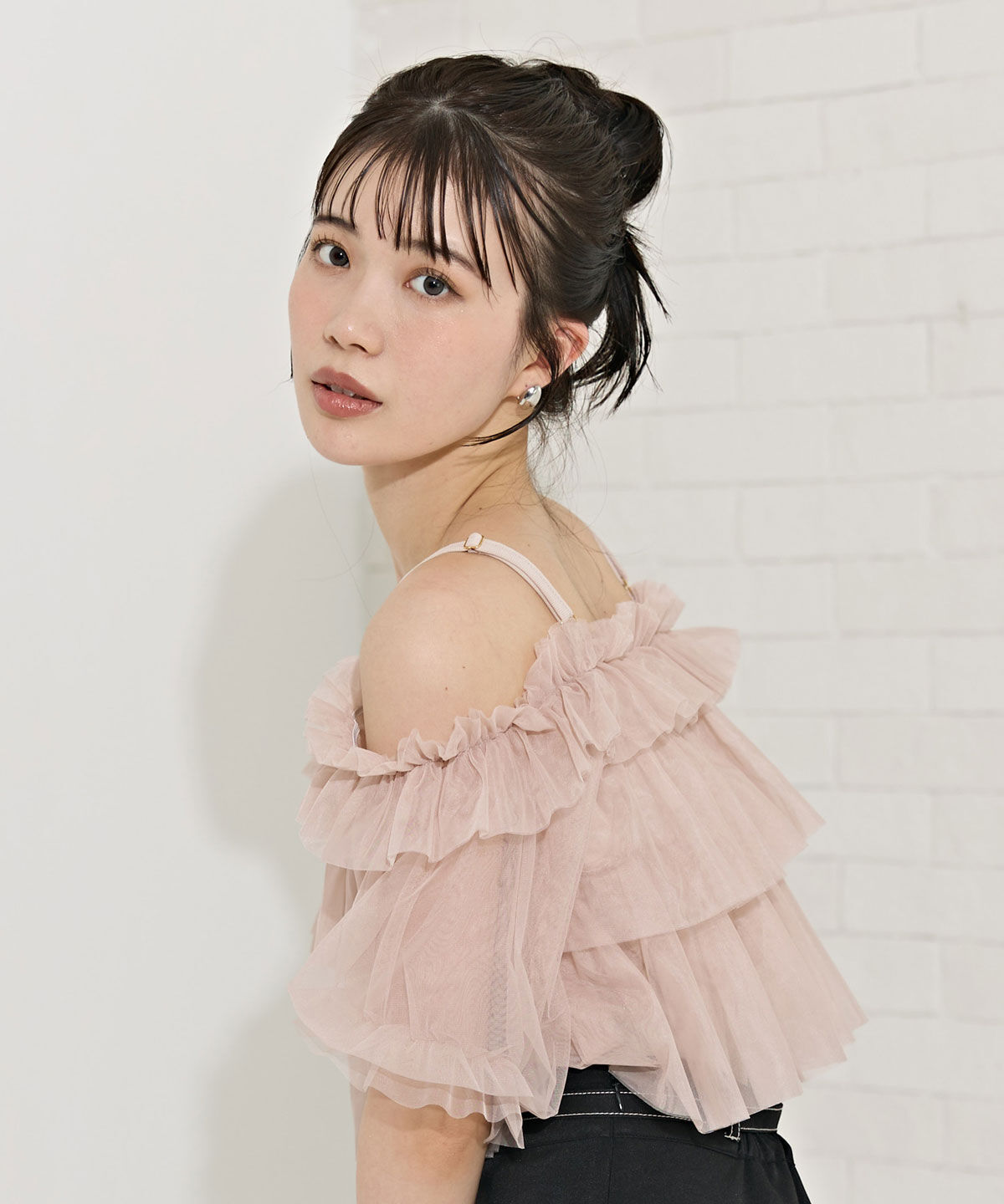 REDYAZEL「ボリュームフリルチュール2WAYトップス」|キャミソール|