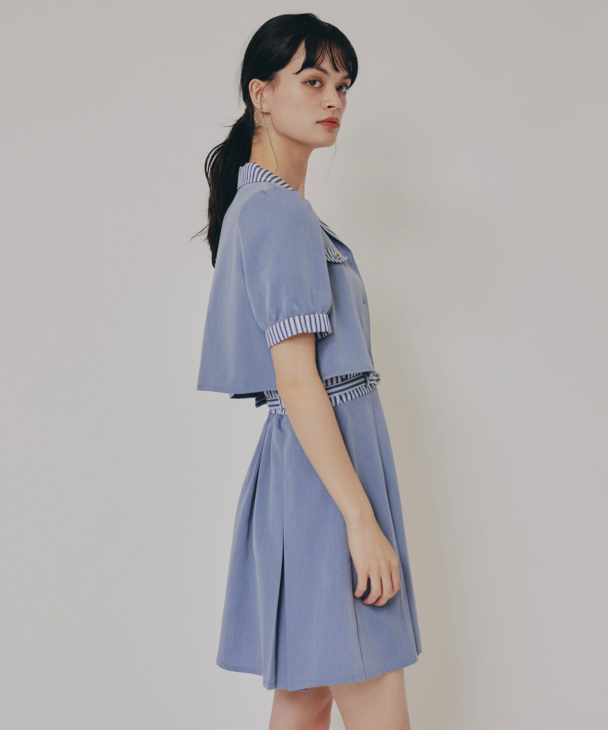 REDYAZEL「ストライプアクセントショートジャケット&times;ワンピース」|ワンピース|