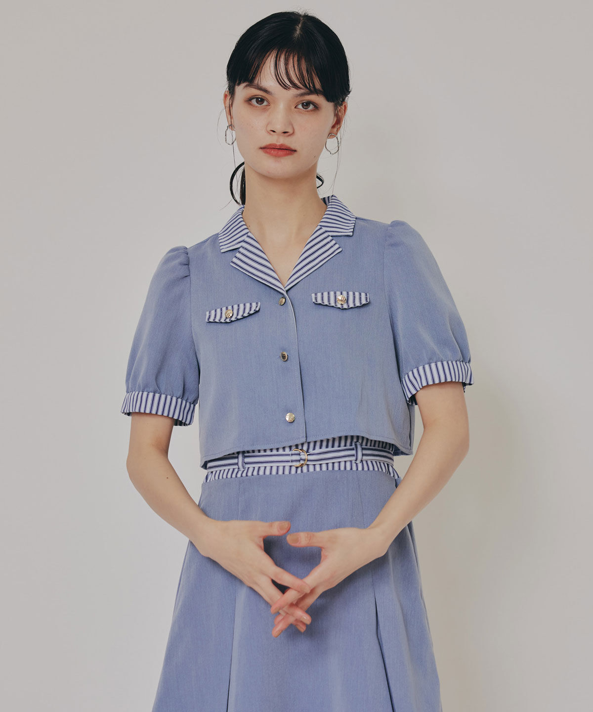 REDYAZEL「ストライプアクセントショートジャケット&times;ワンピース」|ワンピース|