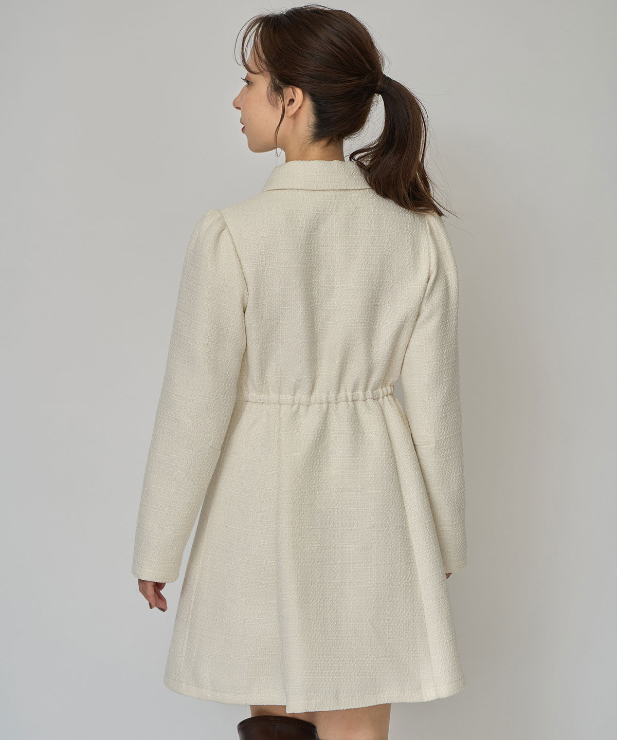 REDYAZEL「エンブレムボタンツイードシャツミニワンピース」|ワンピース|