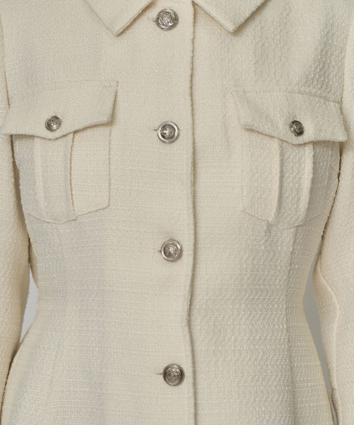 REDYAZEL「エンブレムボタンツイードシャツミニワンピース」|ワンピース|