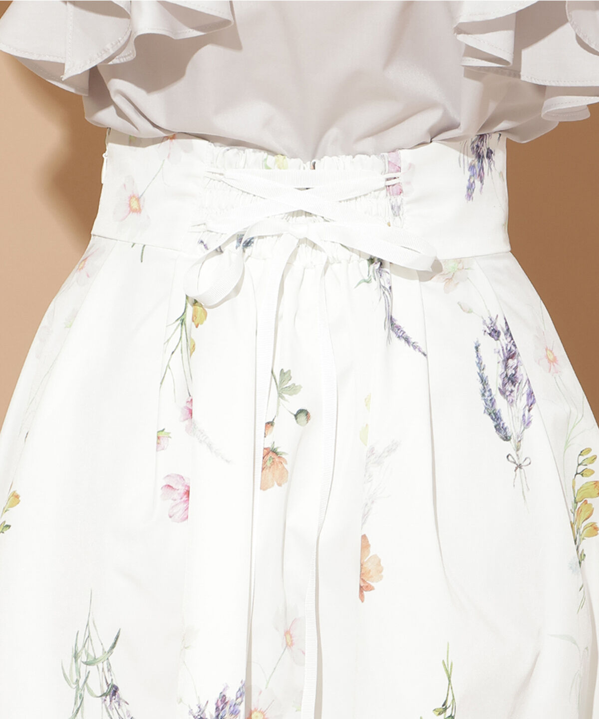 WILLSELECTION「オータムボタニカルフラワータックスカート」|フレア|