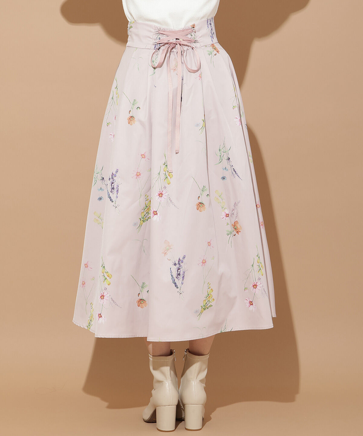 WILLSELECTION「オータムボタニカルフラワータックスカート」|フレア|