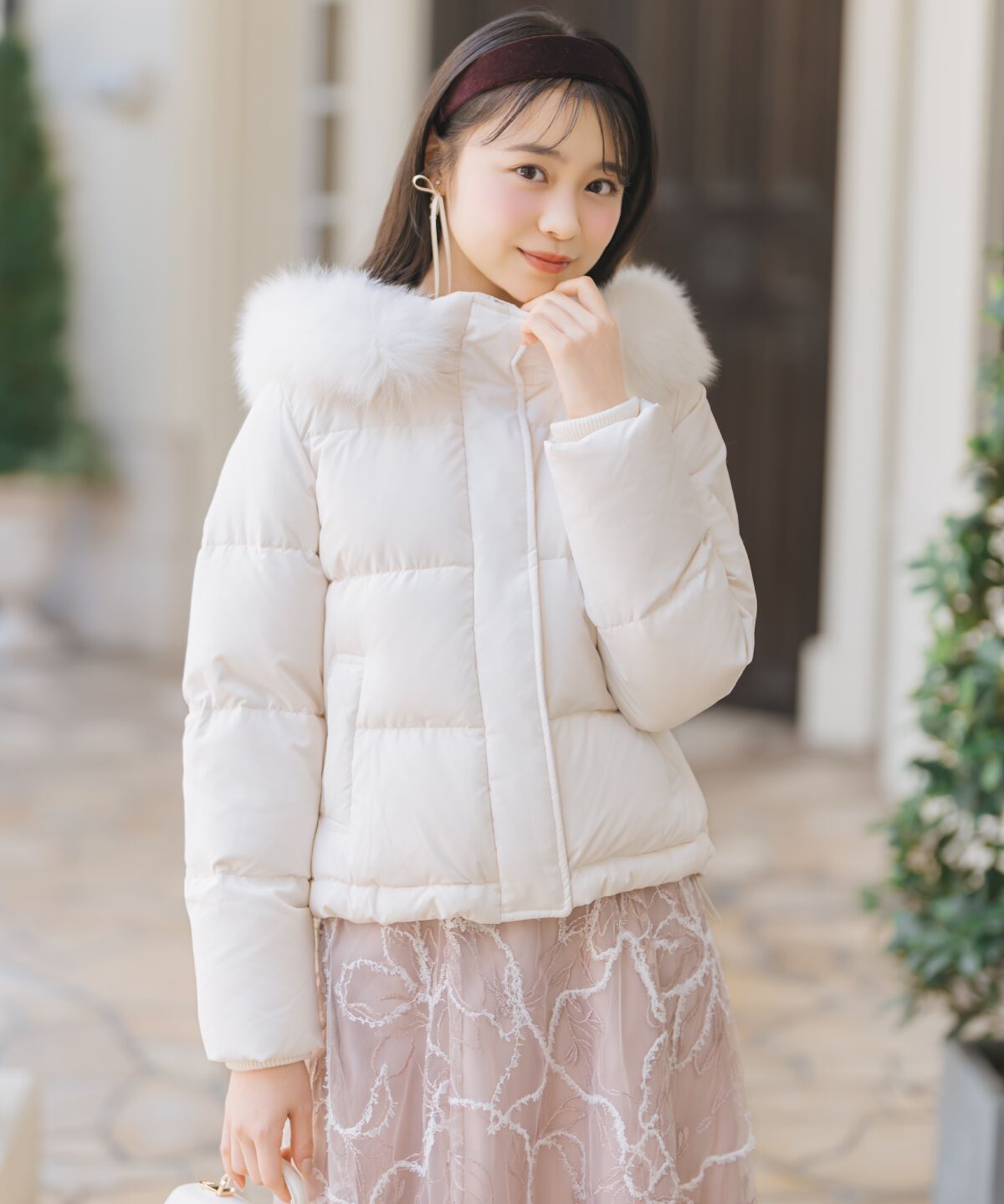 WILLSELECTION「ファー付きショートダウン」|ダウン|