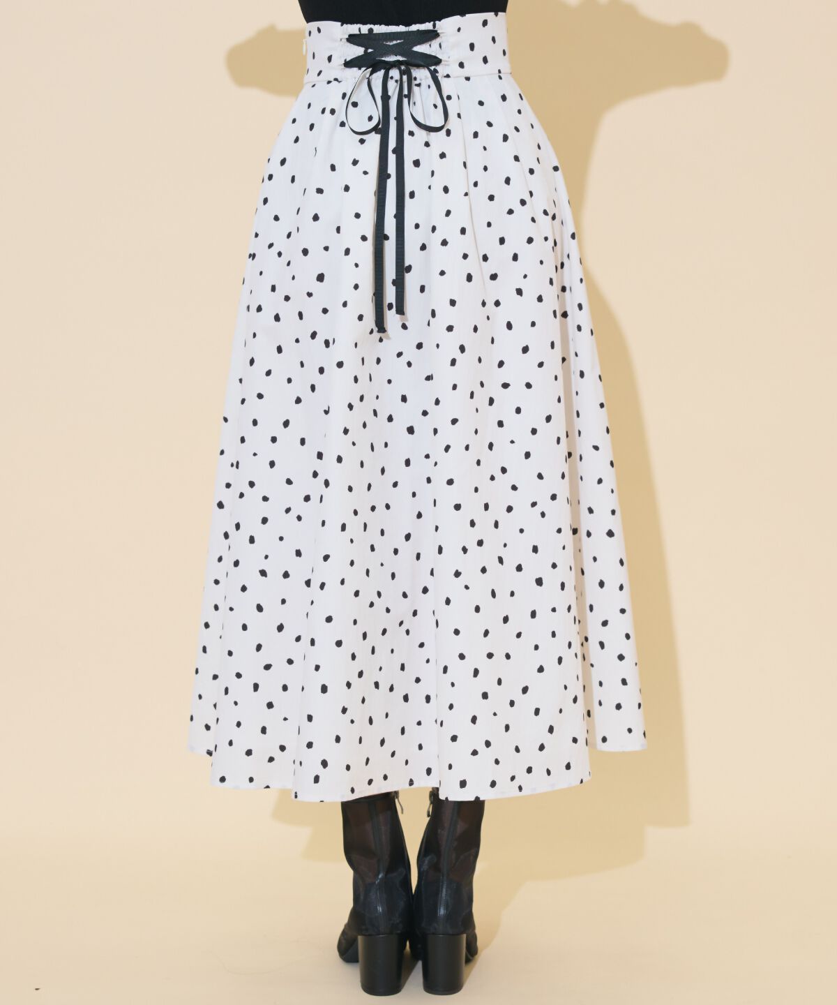 WILLSELECTION「ダルメシアンプリントボリュームタックスカート」|フレア|