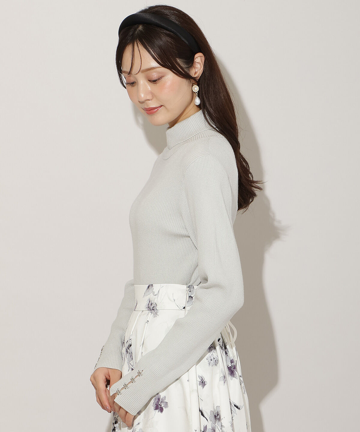 WILLSELECTION「袖口リボンリブタートルニット」|ニット・セーター|