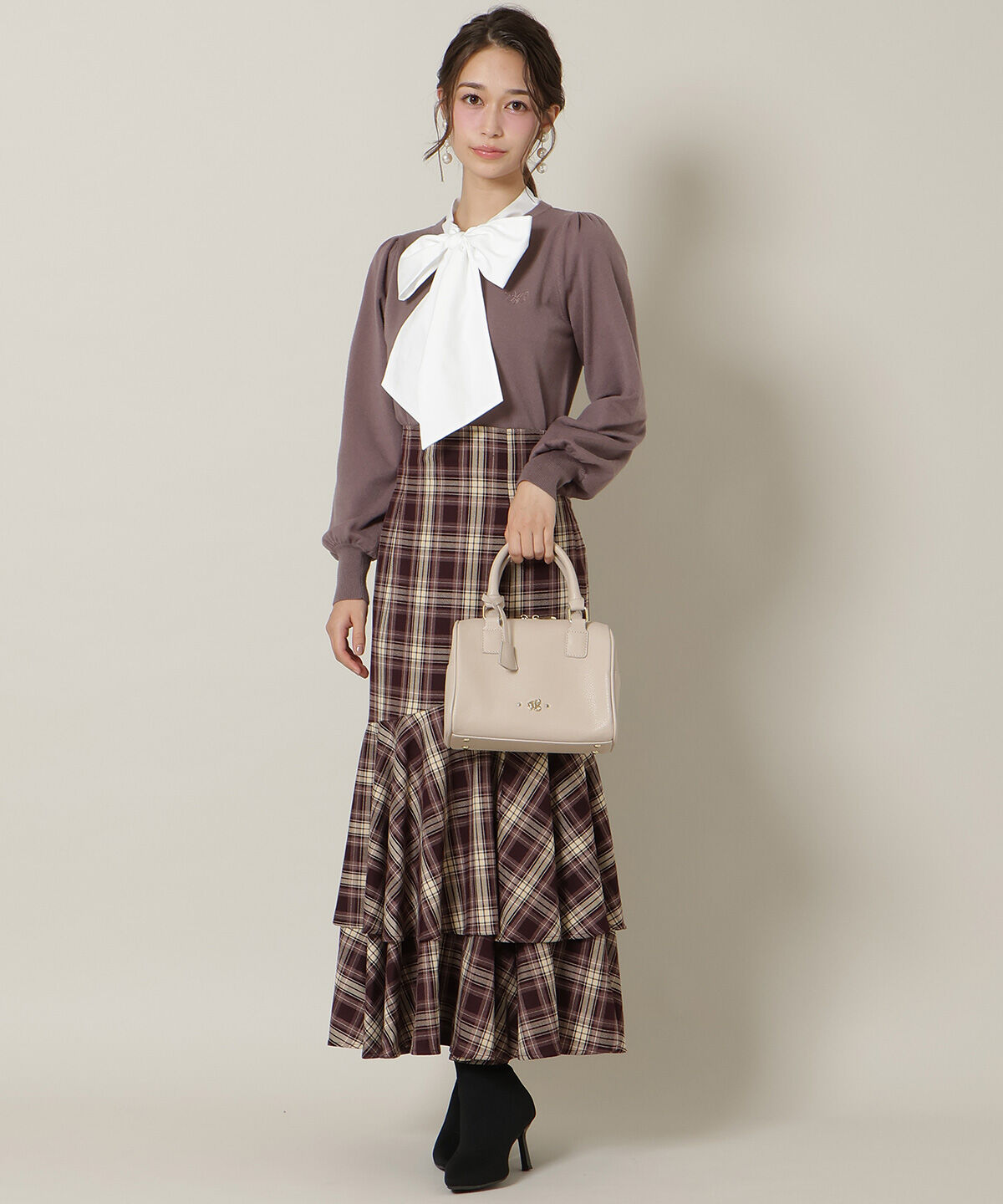 WILLSELECTION「ボリュームヘムティアードスカート」|フレア|