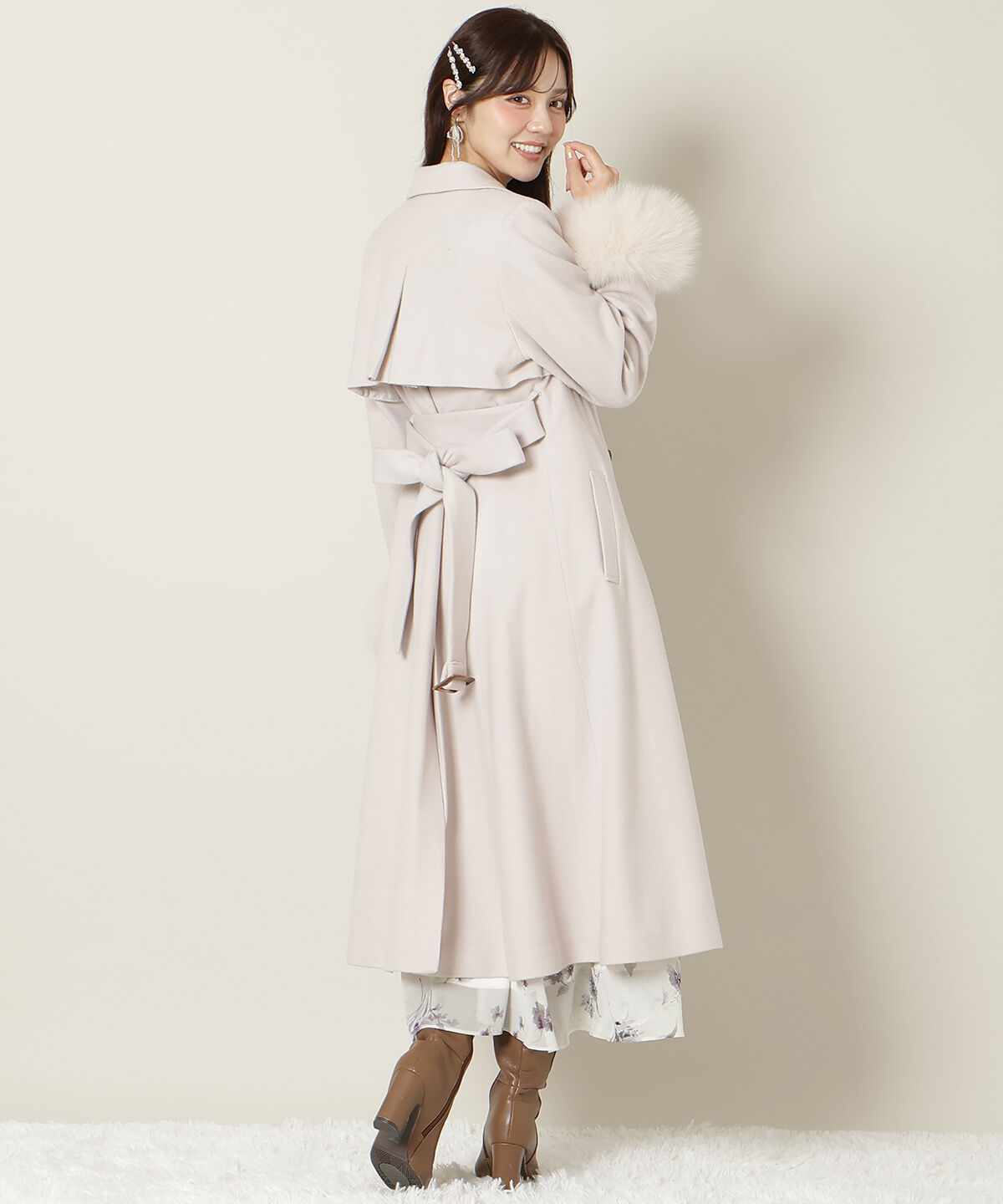 WILLSELECTION「リアルファー付きウールフレアコート」|その他|