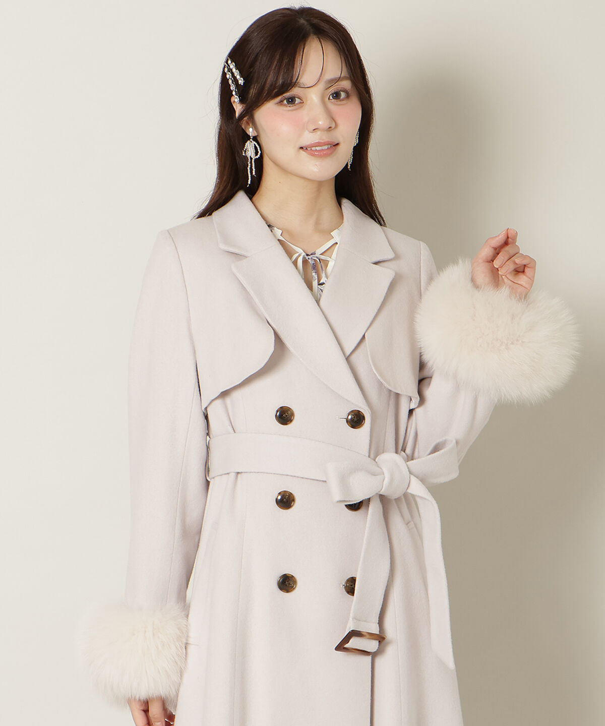 WILLSELECTION「リアルファー付きウールフレアコート」|その他|