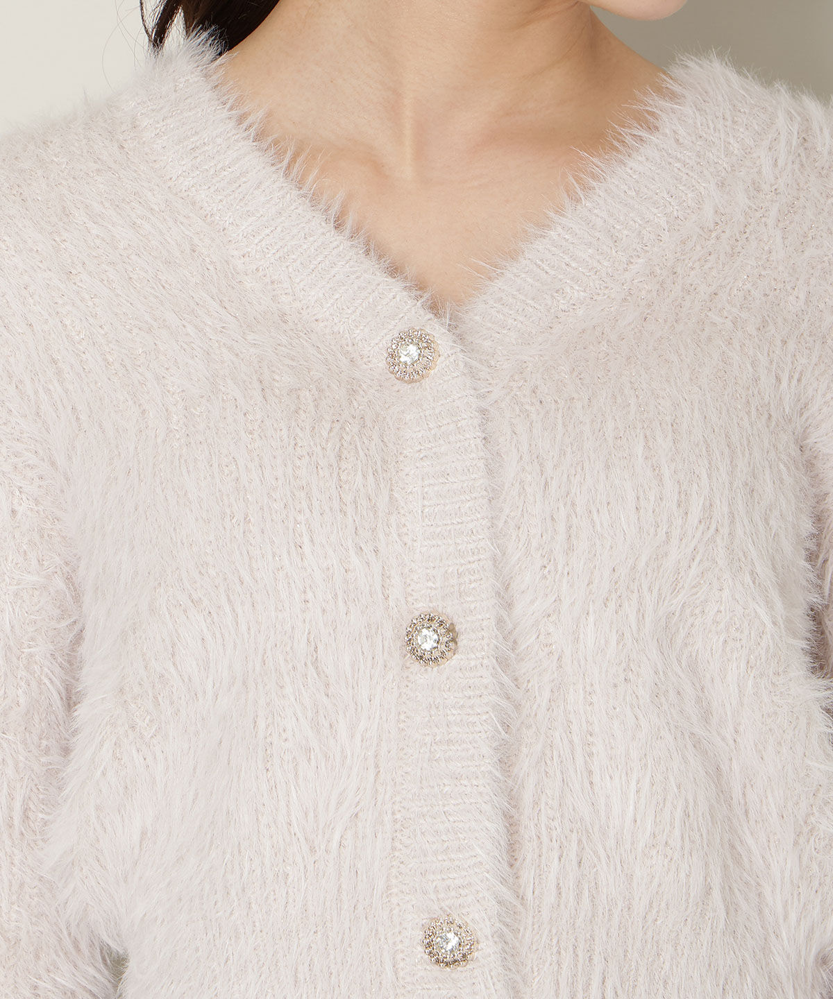 WILLSELECTION「Vネックラメフェザーカーディガン」|カーディガン|