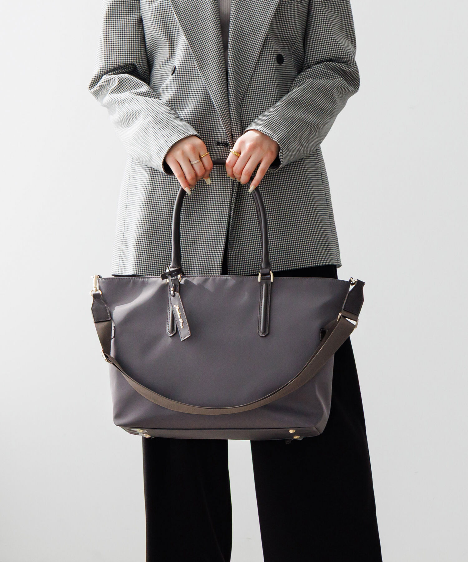 Jewelna Rose「Jewelna Rose グレタ ナイロントートバッグ A4 16251」|ショルダー・メッセンジャー|ダークグレー