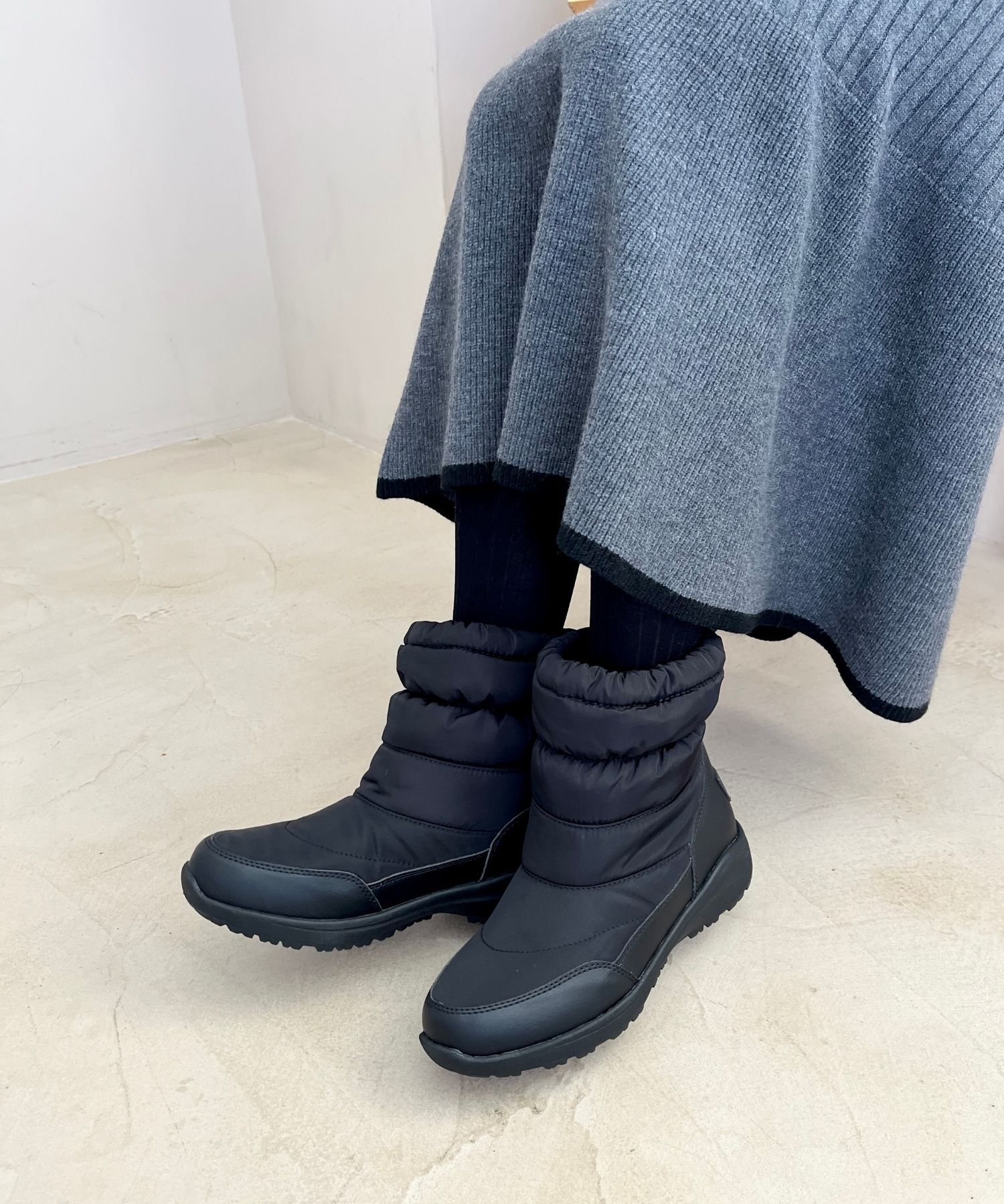 ORiental TRaffic「【 完全 防水 】 キルティング スノーブーツ /OT3401 撥水 雪 レイン」|ショートブーツ|