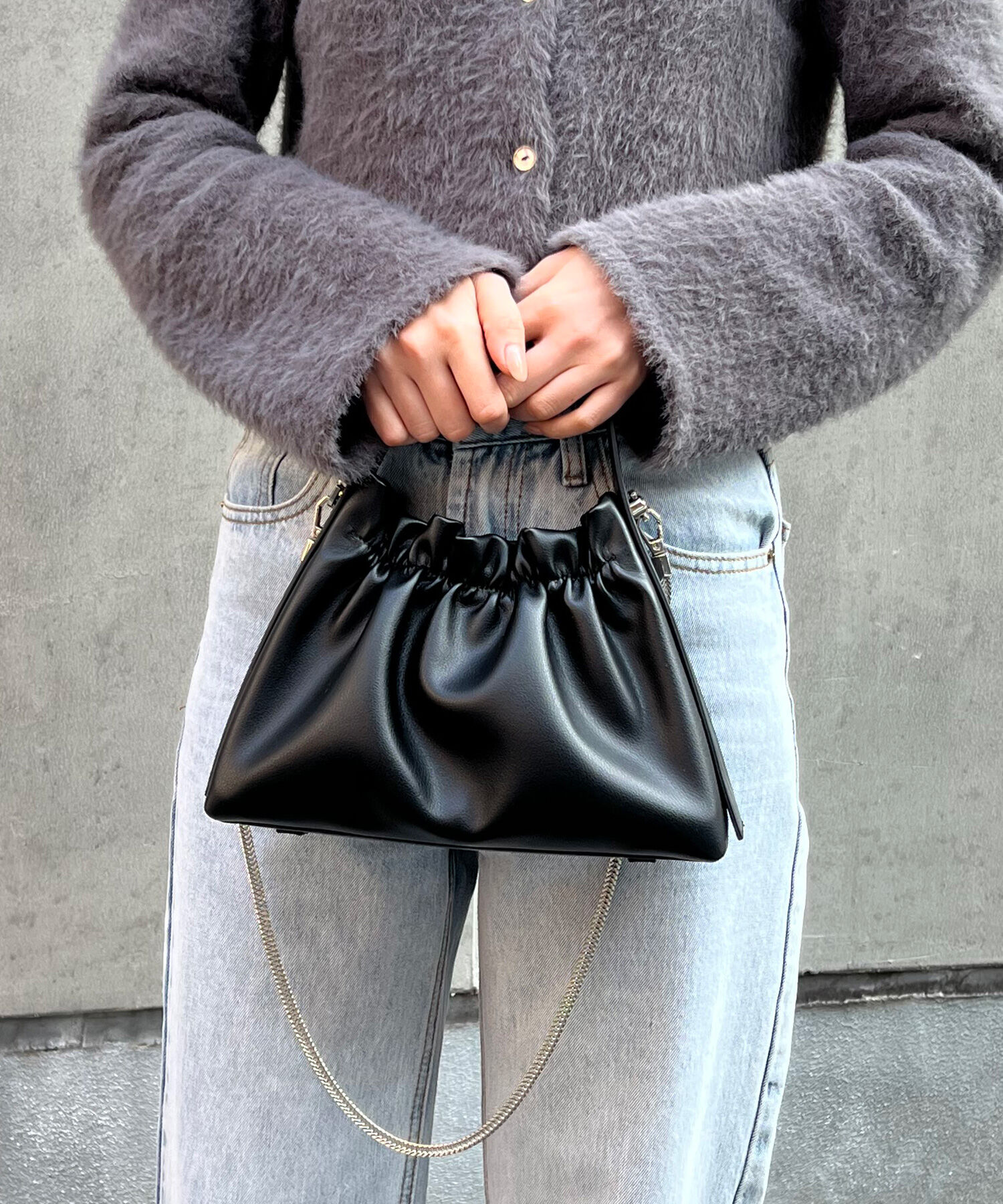 ORiental TRaffic「●2025春夏新作●トラペーズギャザーハンドバッグ/BA-254」|ショルダー・メッセンジャー|