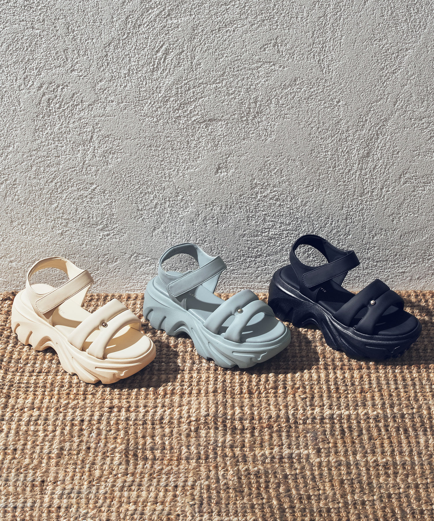 ORiental TRaffic「●2025春夏新作●カットデザインパデット厚底サンダル/51206 サンダル 厚底 トレンド 人気 軽い」|サンダル|BLUE