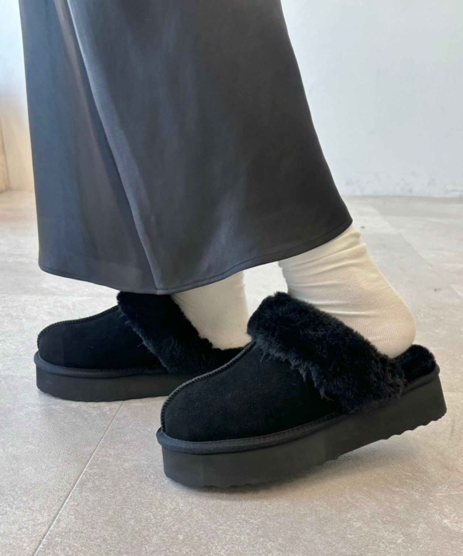 ORiental TRaffic「●2025秋冬新作● 【 厚底 】 ムートン 2way サンダル /51320 防寒」|サンダル|