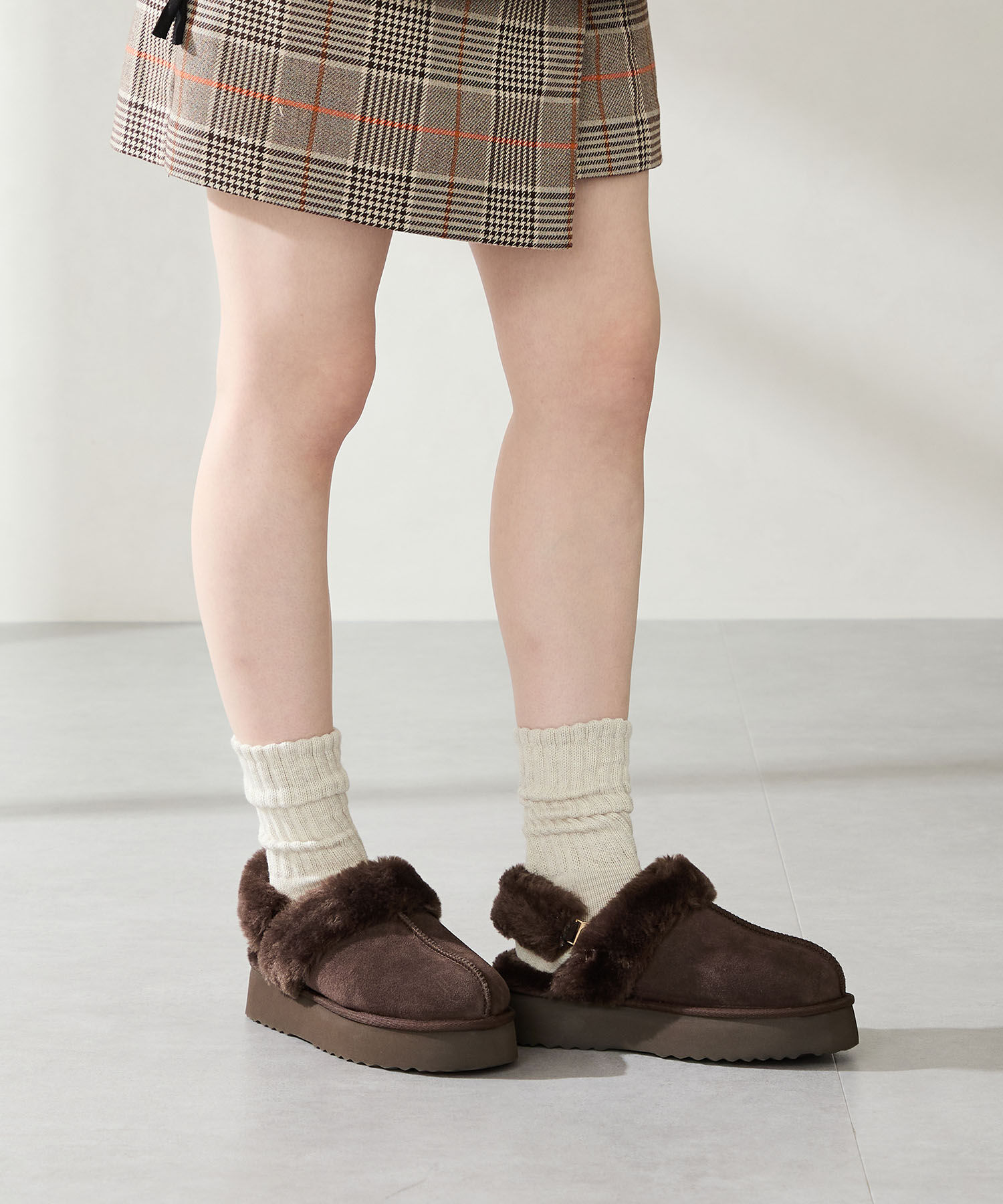 ORiental TRaffic「●2025秋冬新作● 【 厚底 】 ムートン 2way サンダル /51320 防寒」|サンダル|