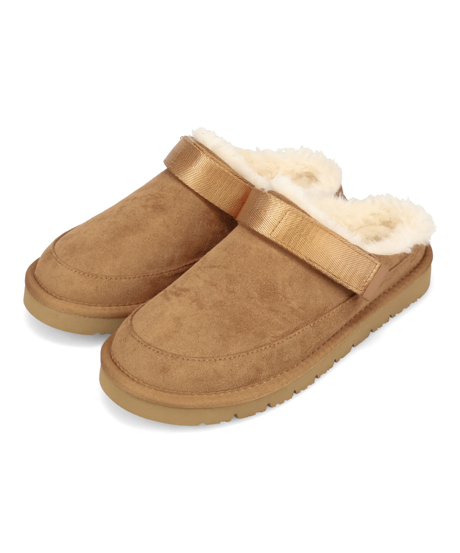 ORiental TRaffic「●2025秋冬新作●【 厚底 ・ 軽量 】 ムートン ベルト サンダル /55302 もこもこ 暖かい 防寒」|モカシン|