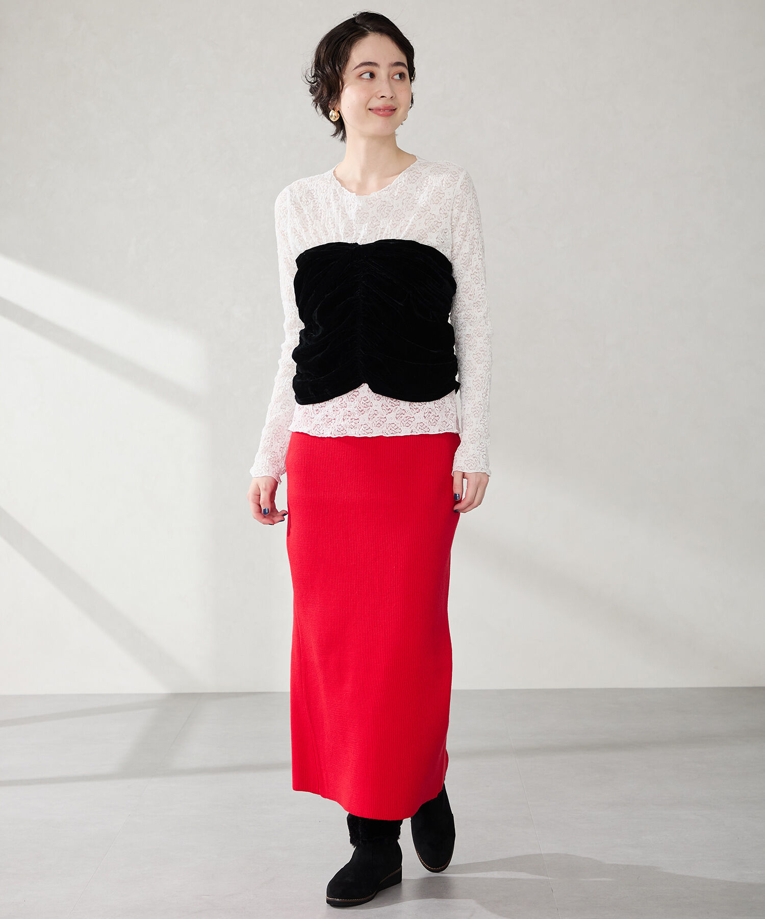 WA Oriental TRaffic「●2025秋冬新作●たっぷりファーウエッジソールブーツ/52411」|ショートブーツ|