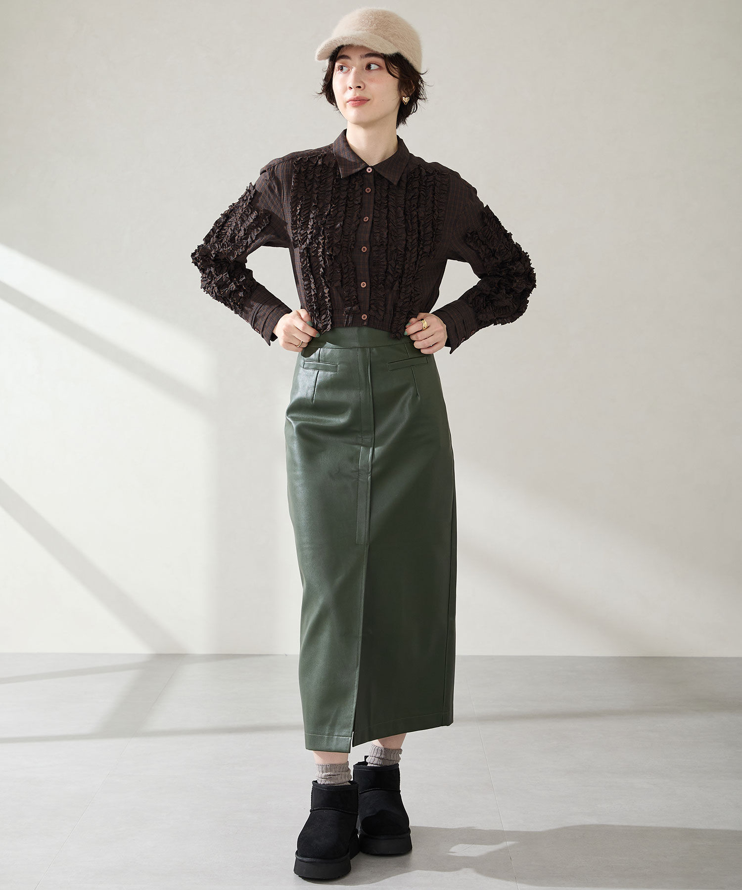 ORiental TRaffic「● 2025秋冬新作 ●【 厚底 】ムートン ショートブーツ /51409 防寒 」|ショートブーツ|