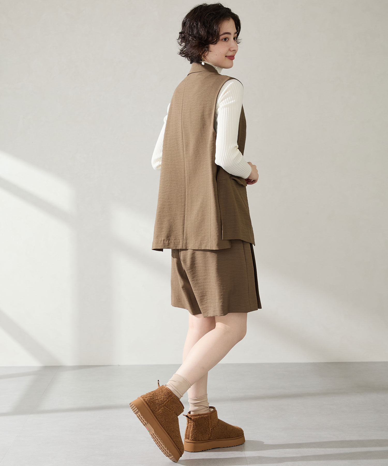 ORiental TRaffic「● 2025秋冬新作 ●【 厚底 】ムートン ショートブーツ /51409 防寒 」|ショートブーツ|