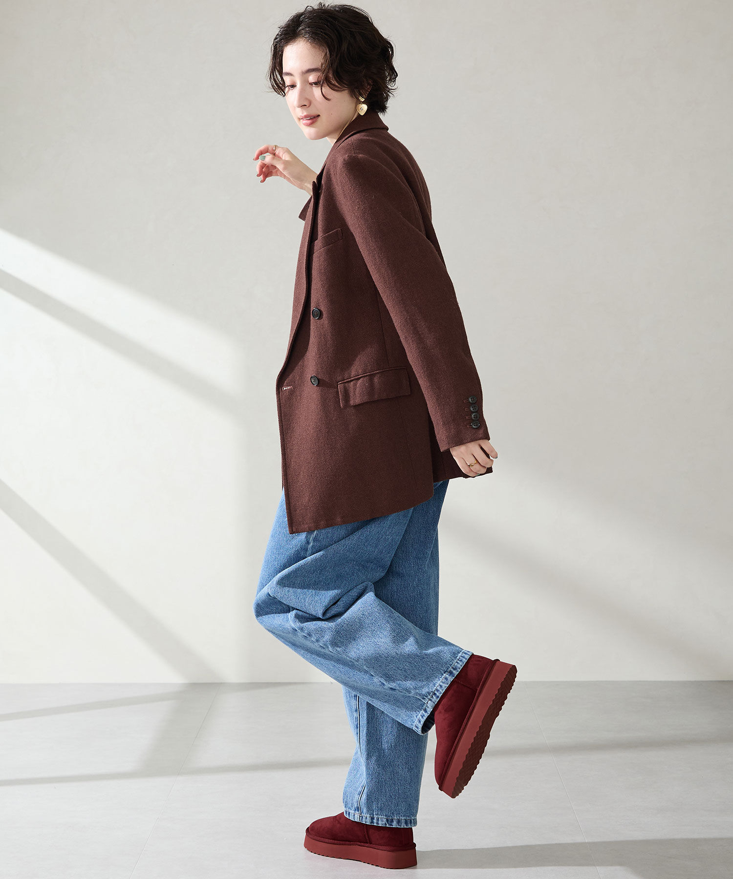 ORiental TRaffic「● 2025秋冬新作 ●【 厚底 】ムートン ショートブーツ /51409 防寒 」|ショートブーツ|