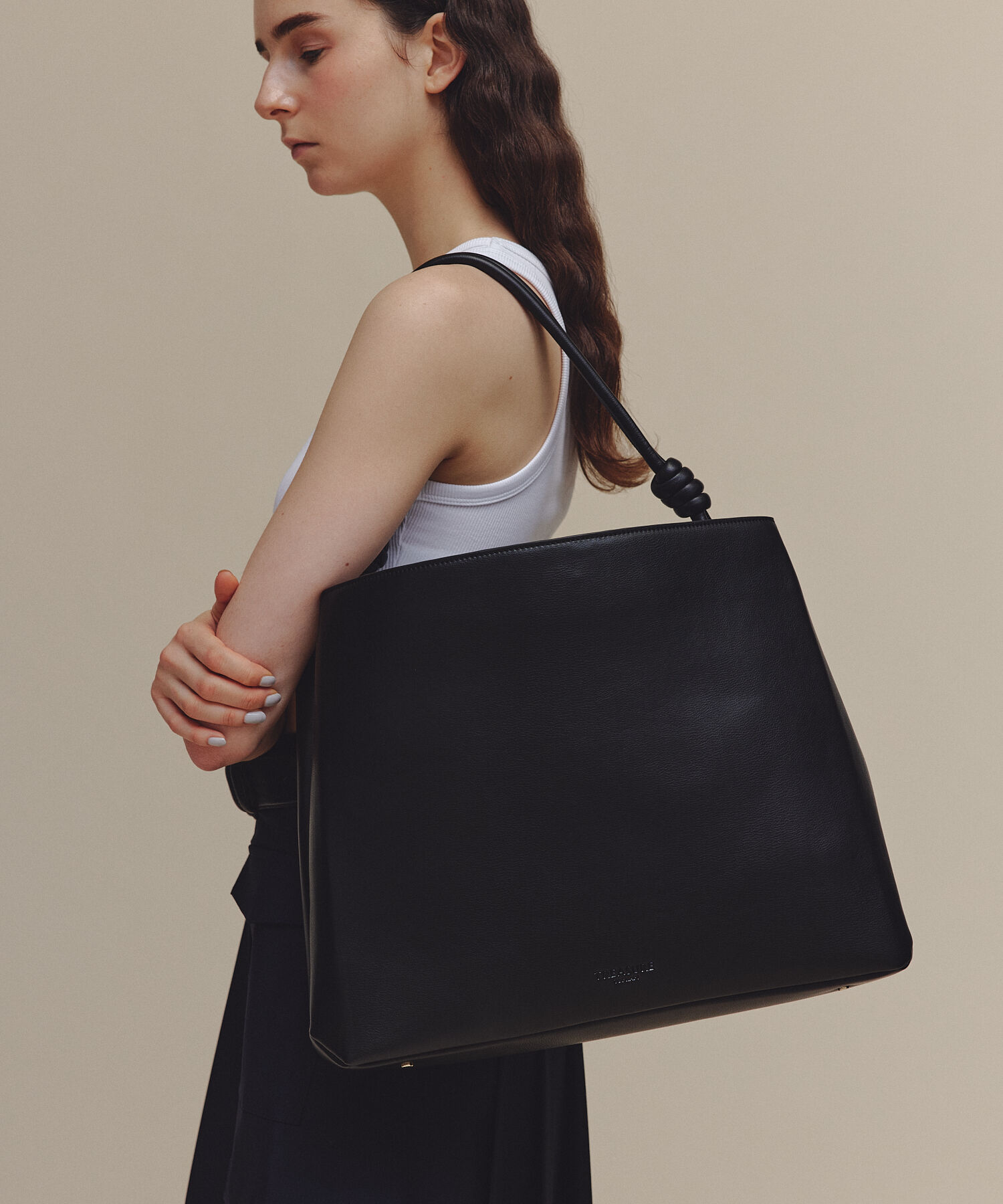 TOPKAPI TREASURE「【TREASURE TOPKAPI】ノットデザイン ハンドル トート バッグ」|トートバッグ|ブラック