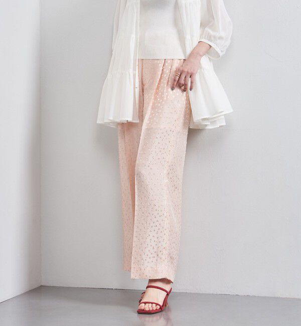 UNITED ARROWS「ドット サテン 2タック ワイドパンツ」|その他|LT.PINK