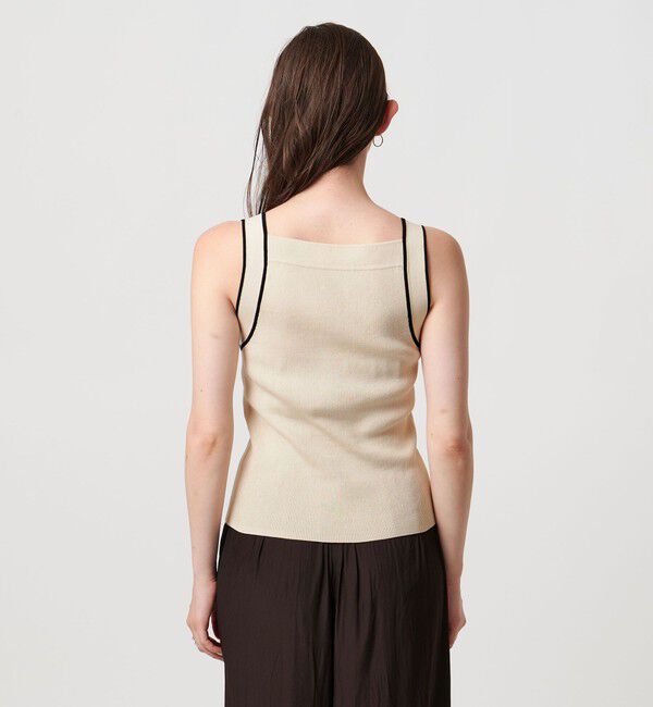 UNITED ARROWS「リブスクエアネック パイピングキャミソール - ウォッシャブル -」|キャミソール|