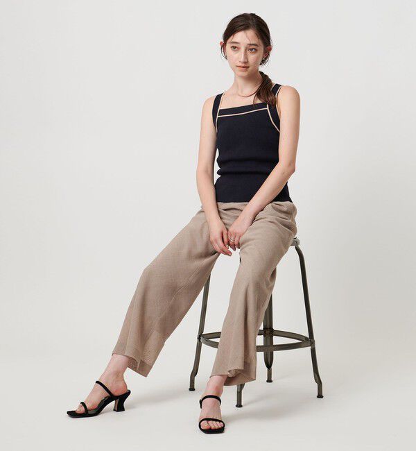 UNITED ARROWS「リブスクエアネック パイピングキャミソール - ウォッシャブル -」|キャミソール|