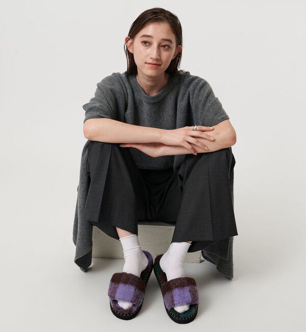 UNITED ARROWS「チェック スライダー サンダル」|サンダル|