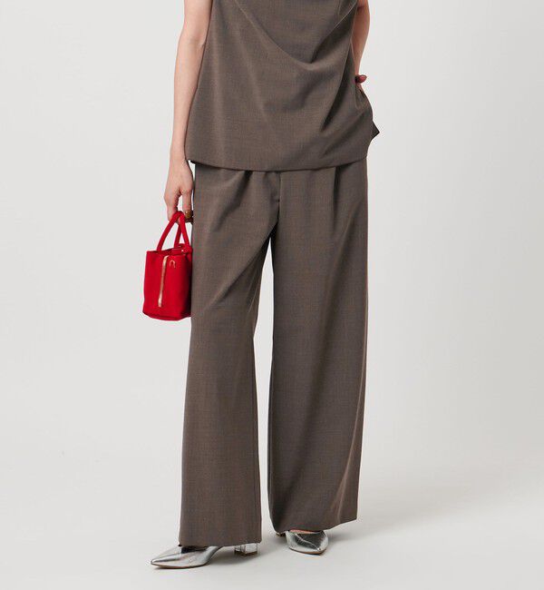 UNITED ARROWS「サテン ウエスト イージー パンツ ‐ウォッシャブル‐」|その他|DK.BROWN